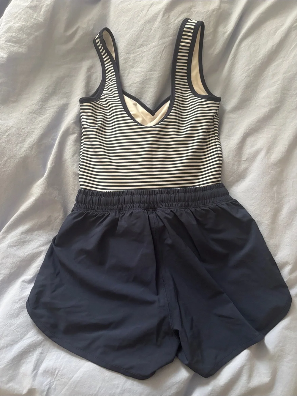 Navy Stripe YPB Romper